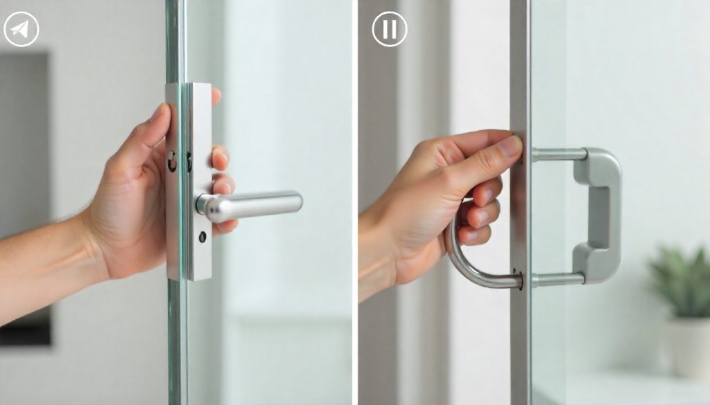 d handle installation process on glass door with proper technique