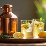 Traditional copper water storage setup
