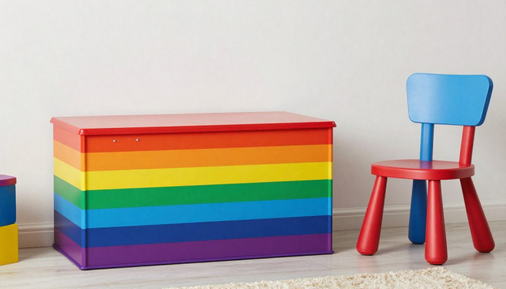 creative funky painted furniture ideas for kids room with rainbow colors