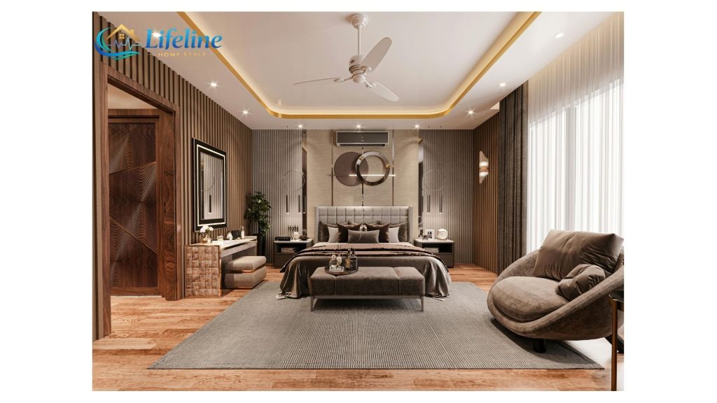 open-plan living area with natural light, neutral tones, and minimal clutter.