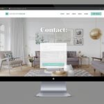 The myinteriorpalace.com website on a desktop screen — the Contact page visible with a clean form and the MintpalDecor branding. Professional and welcoming.