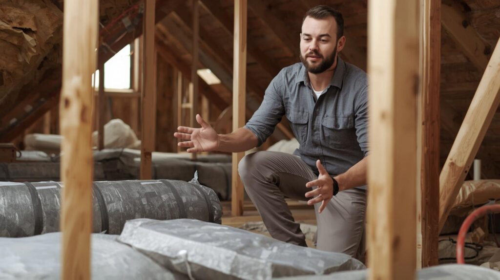 Professional demonstrating home insulation tips for better energy savings technique