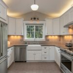 Well planned kitchen layout with proper work triangle