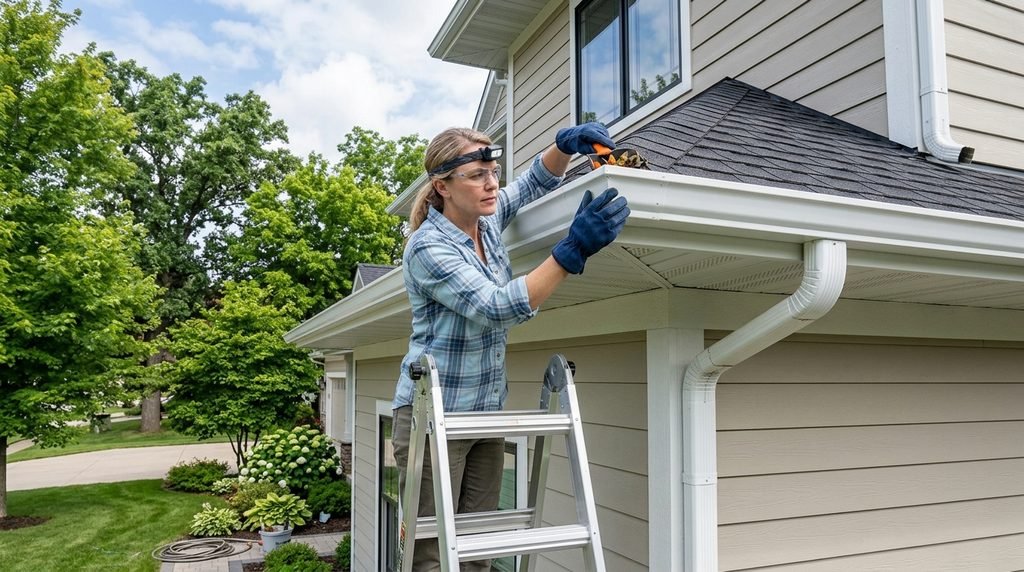 Soffit fascia and gutter maintenance for a home